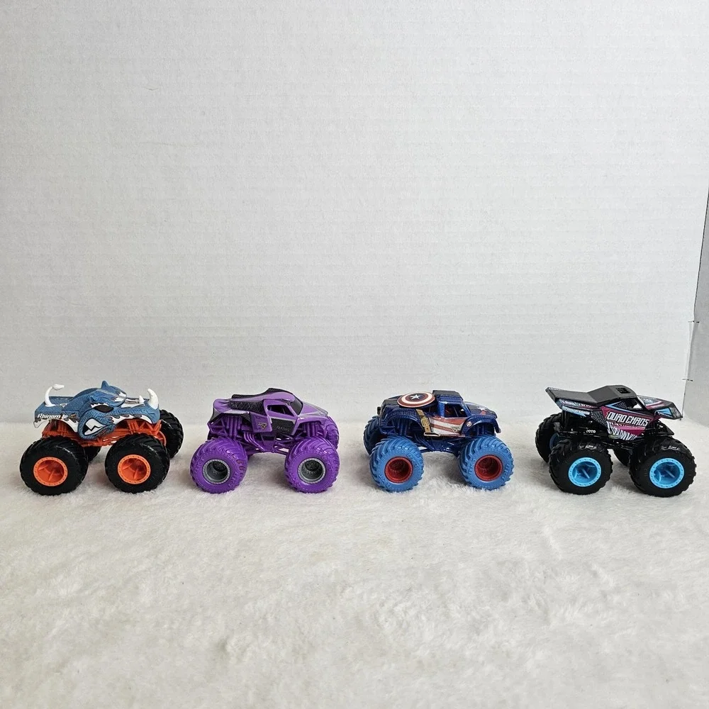 Lot of 4 Monster Jams Truck Toys, 1:64 Scale